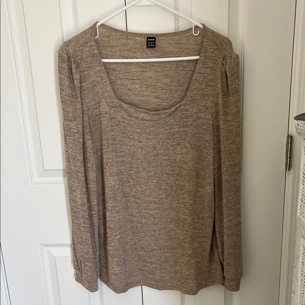 SHEIN Brown Long Sleeve Top